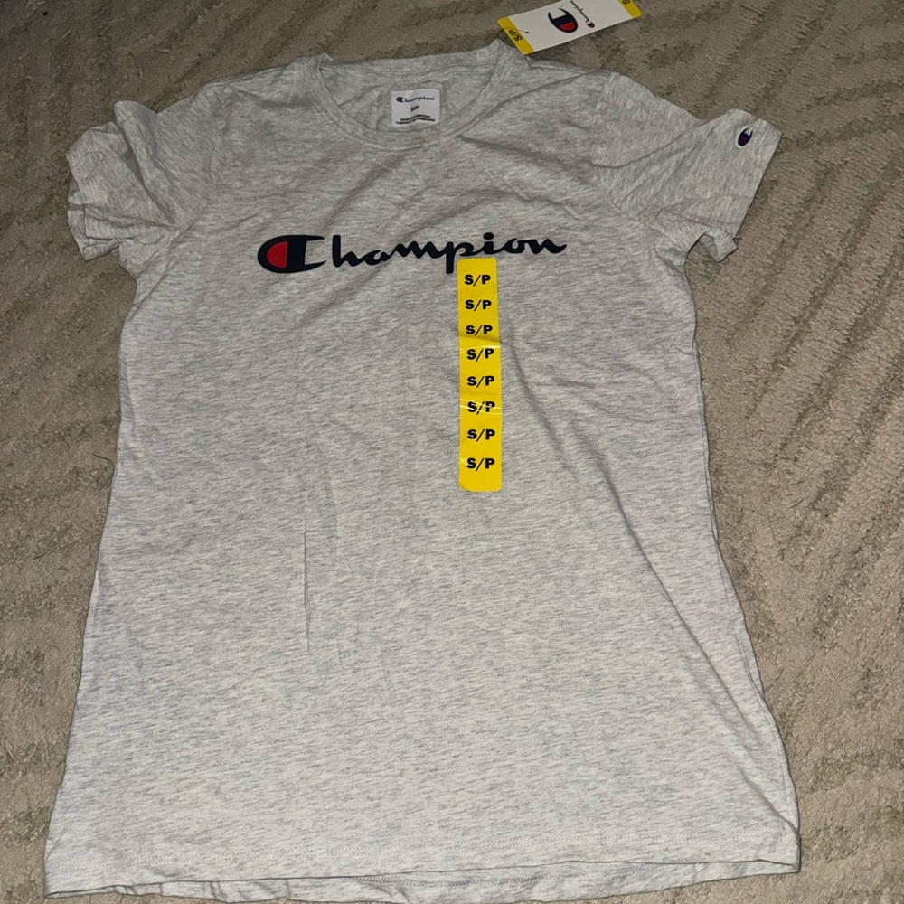 Champion Women's Light Gray Short Sleeve Tee
